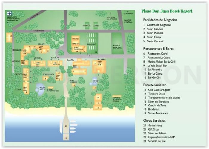 Map Don Juan Beach Resort
